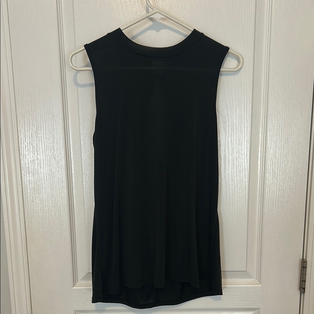 Hummingbird Black Sleeveless Tank Top